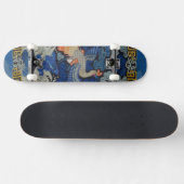 Vogelblauw Chinees borduurwerk Skateboard (Horizontaal)