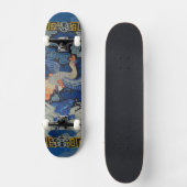 Vogelblauw Chinees borduurwerk Skateboard (Voorkant)