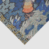 Vogelblauw Chinees borduurwerk  Tissuepapier (Detail)