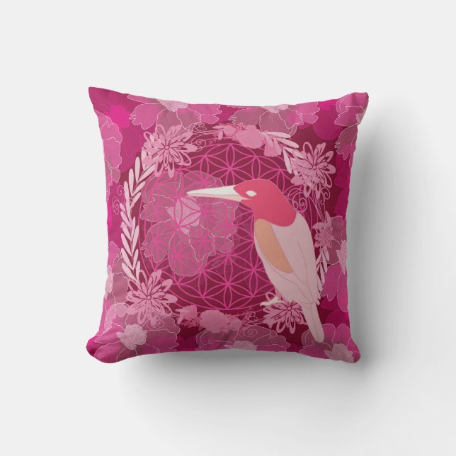 Vogelbloem Kussen (Voorkant)