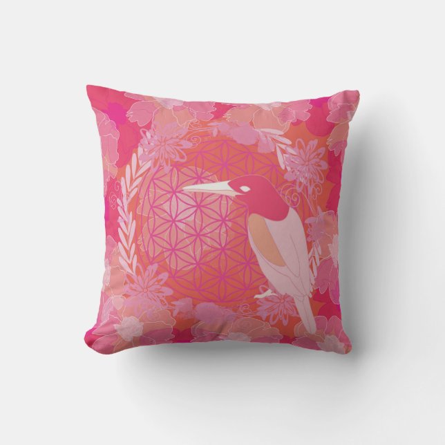 Vogelbloem Kussen (Voorkant)