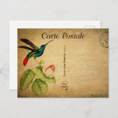  vogelbloemen Franse Briefkaart (Voorkant / Achterkant)