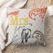 vogelbriden Pillow Monogram Tile Patroon Kussen (Deken)