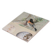 vogelcollage Eg Botanisch Manuscript Ephemera Tegeltje (Zijkant)