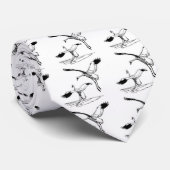 Vogeldraan, vogel / kraan voor het hele dier ... stropdas (Opgerold)