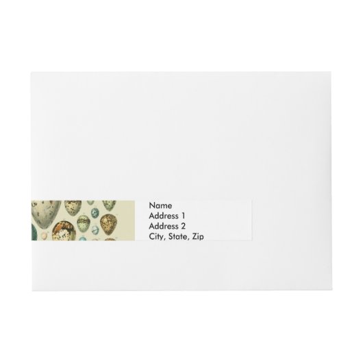  vogeleieren Franse viseieren Adreslabel Wikkel (Voorkant)