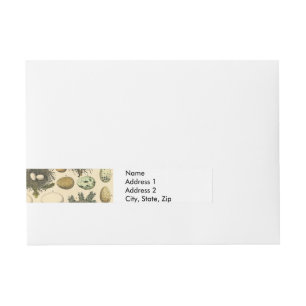  vogeleieren met nestkunst adreslabel wikkel