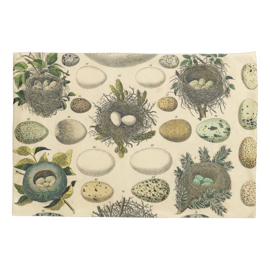 vogeleieren met nestkunst kussensloop (Achterkant)