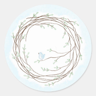 Vogelenvelopzegels Ronde Sticker