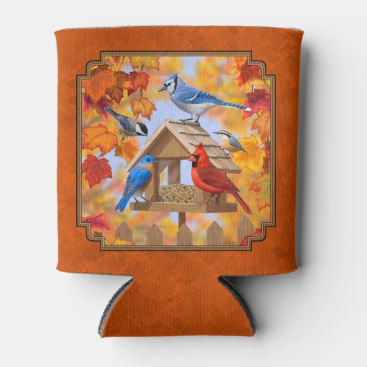 Vogelfeeder Gathering Najaar Sinaasappel Blikjeskoeler (Voorkant)