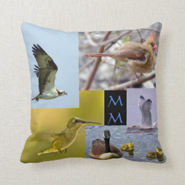 vogelfoto collage gooit kussen