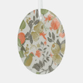 Vogelfruittuin: naadloos glas ornament (Voorkant links)