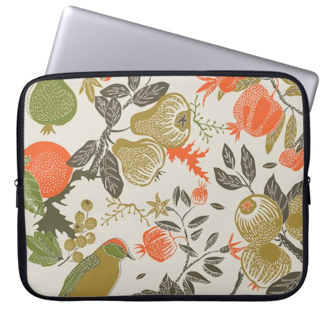 Vogelfruittuin: naadloos laptop sleeve (Voorkant)