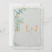  vogelgriep en Oranje Damask Wedding Kaart (Achterkant)