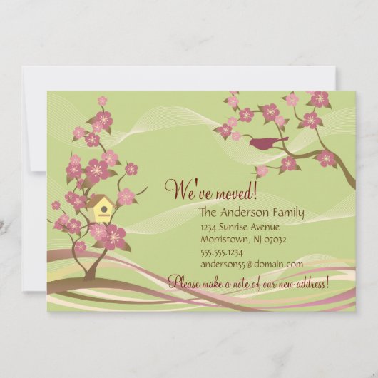 Vogelhuis Verplaatsende Aankondiging Vaste kaart G (Voorkant)