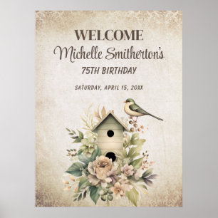 Vogelhuisje Botanische Natuur 75e Verjaardag Poster