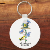 Vogelhuisjes Mijn huis is uw huis - Spaans Sleutelhanger (Voorkant)