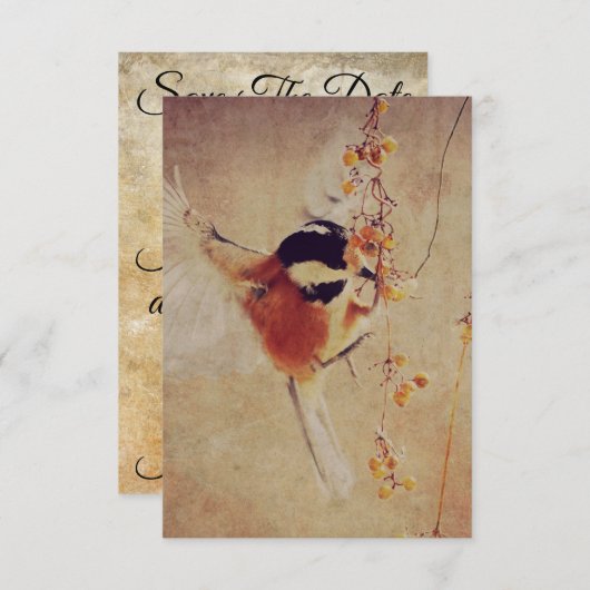 vogelhuwelijk sparen de datum (Voorkant / Achterkant)