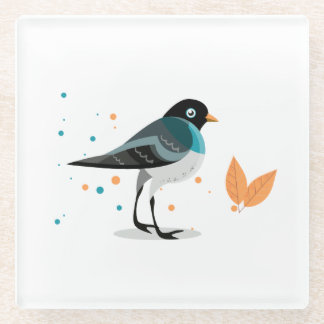 Vogelillustratie - Autumn kleuren Glass Onderzette Glazen Onderzetter
