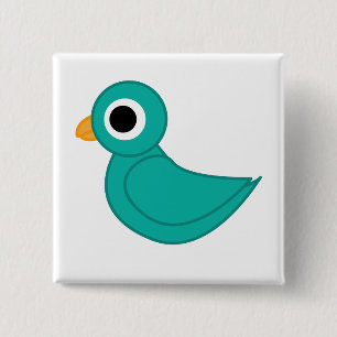 Vogelillustratie Vierkante Button 5,1 Cm