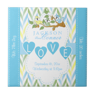 Vogelinformatie - Pastel Blue Baby-eekhoorns Tegeltje