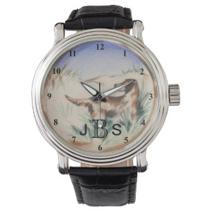  vogeljacht   Masculinaire monogram Horloge