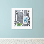Vogelkaart Uitgerekt Canvas Print (Insitu (Houten vloer))