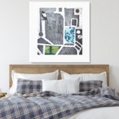 Vogelkaart Uitgerekt Canvas Print (Insitu (Slaapkamer))