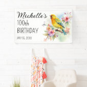  vogelkanaries Flowers 100th Birthday Spandoek (Insitu)