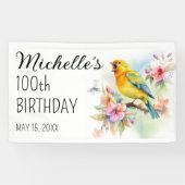  vogelkanaries Flowers 100th Birthday Spandoek (Horizontaal)
