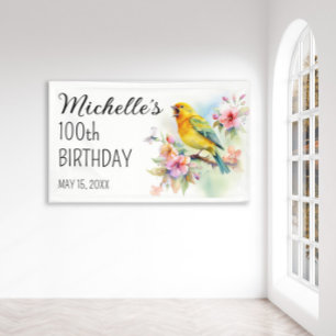  vogelkanaries Flowers 100th Birthday Spandoek