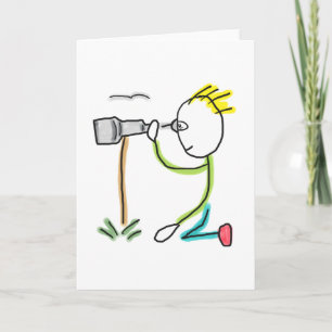 Vogelkijkende Stickman Kaart