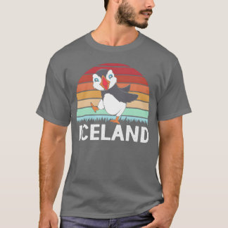 Vogelkijker Ornithologie Retro IJsland Puffin vint T-shirt