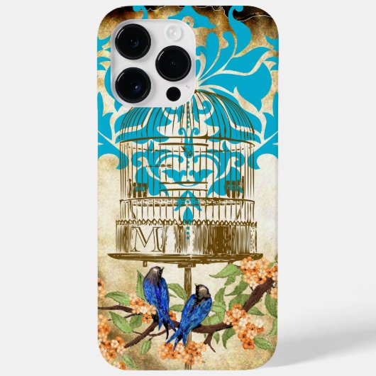 Vogelkooi Cherry Blossom Damask Case-Mate iPhone Case (Achterkant)