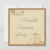 vogelkooi en Rozen 90e verjaardag Kaart (Voorkant)