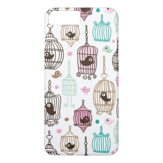 vogelkooi houdt van kinder achtergrondpatroon Case-Mate iPhone case (Achterkant)