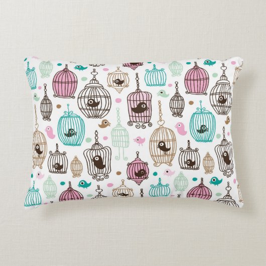 vogelkooi houdt van kinder achtergrondpatroon decoratief kussen (Voorkant)