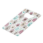 vogelkooi houdt van kinder achtergrondpatroon kredietkaart flessenopener (Voorkant Gekanteld)