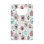 vogelkooi houdt van kinder achtergrondpatroon kredietkaart flessenopener (Achterkant)