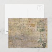 vogelkooi met script briefkaart (Voorkant / Achterkant)