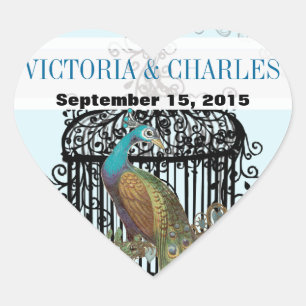  vogelkooi Musical Love Bird Aqua Weddings Hart Sticker
