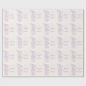 Vogelkooi paarse roze bruiloft aangepaste wrap cadeaupapier (Vlak)