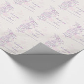 Vogelkooi paarse roze bruiloft aangepaste wrap cadeaupapier