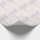 Vogelkooi paarse roze bruiloft bedankt dat je het  cadeaupapier (Hoek)