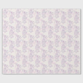 Vogelkooi paarse roze bruiloft cadeaupapier (Vlak)