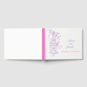 Vogelkooi paarse / roze bruiloft gastenboek (Volledig)