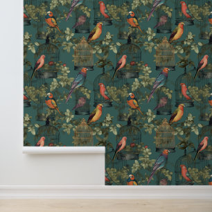  vogelkooi salie groen behang
