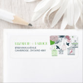  vogelkooien Floral Weddenschap Label (Insitu)