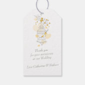 Vogelkooien met een grijs bruinbruisje label cadeaulabel (Achterkant)