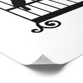  vogelkooien met schattige vogels poster (Hoek)